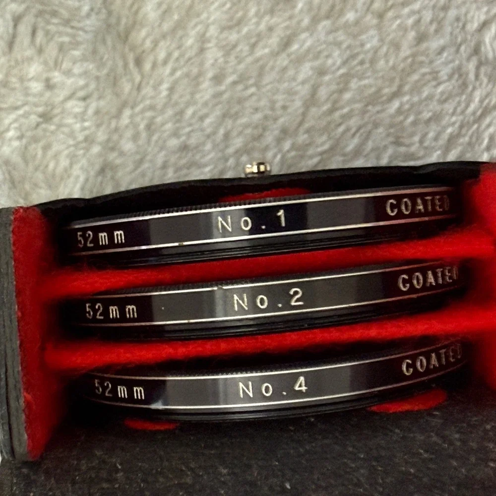 Vivitar 52mm Close-Up Lens Filter Set No.1 No.2 No.4 w/ Case Japan Vintage
